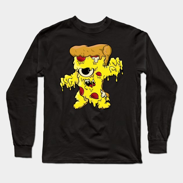 Pizza Monster Long Sleeve T-Shirt by PrettyGoodPosters